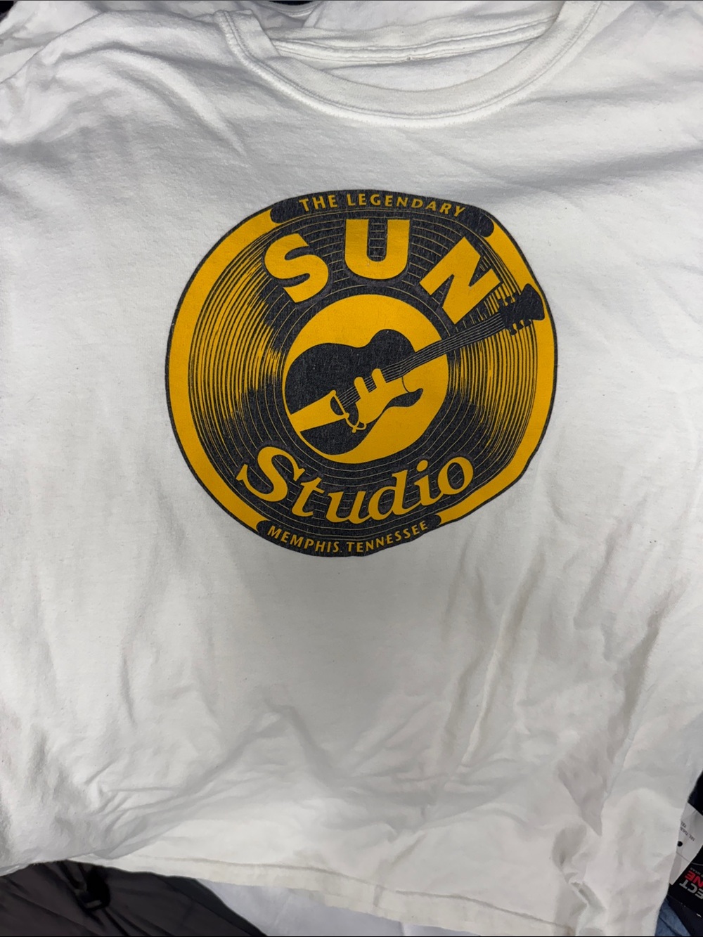 Sun Studio Graphic Tee - White with Yellow & Black Logo